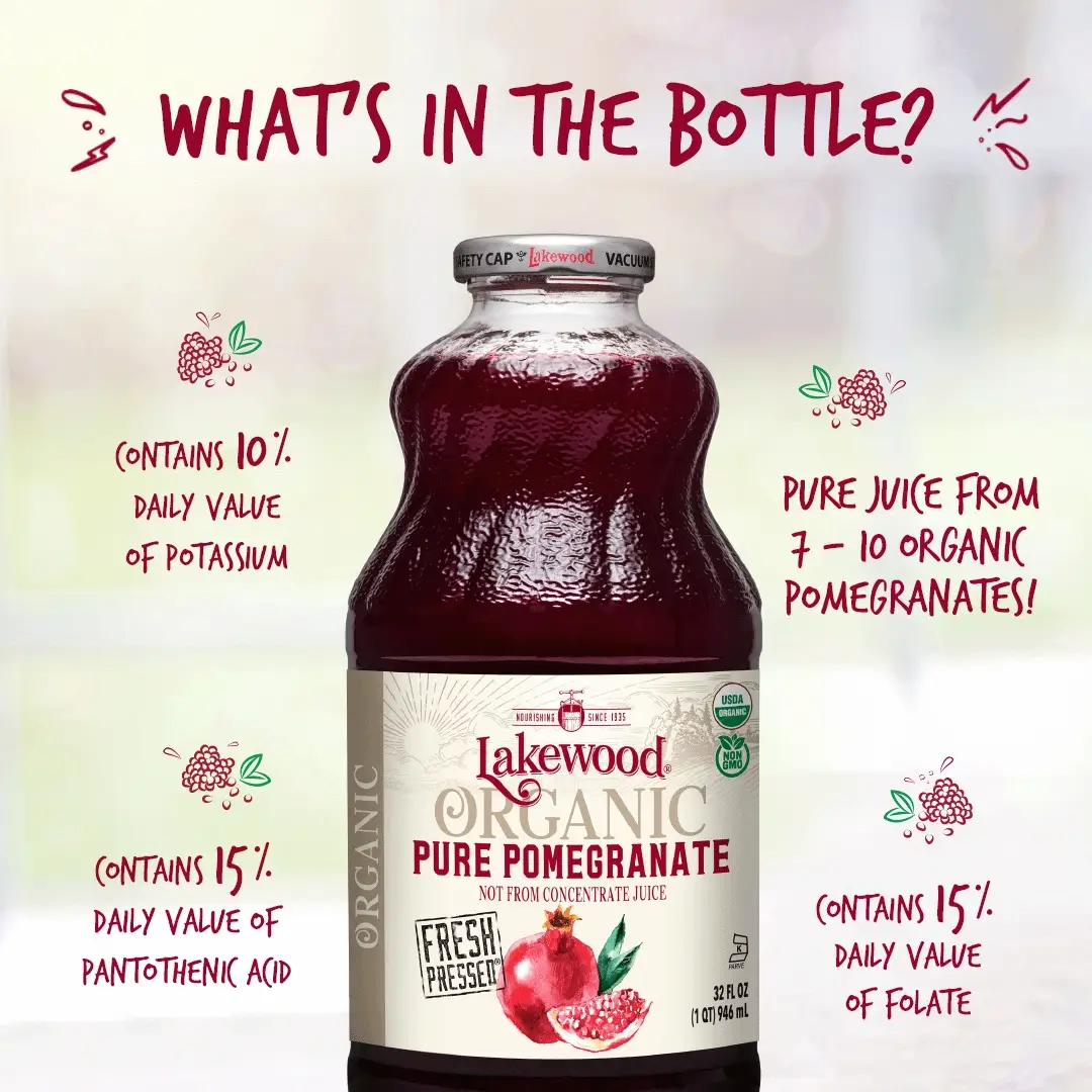Lakewood Organic Pure Pomegranate Juice | 32oz - Image 4